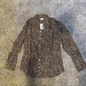 NWT Leopard Print JCrew Button Up